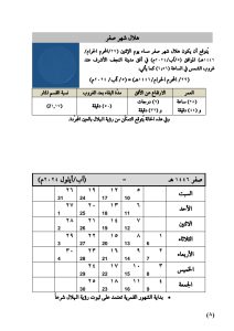 مواقيت الأهلة لعام 1446هـ هلال شهر صفر