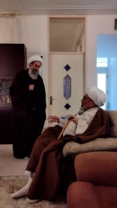 لقاء آية الله أشرفي الشاهرودي بحفيد الآخوند الخراساني في قم