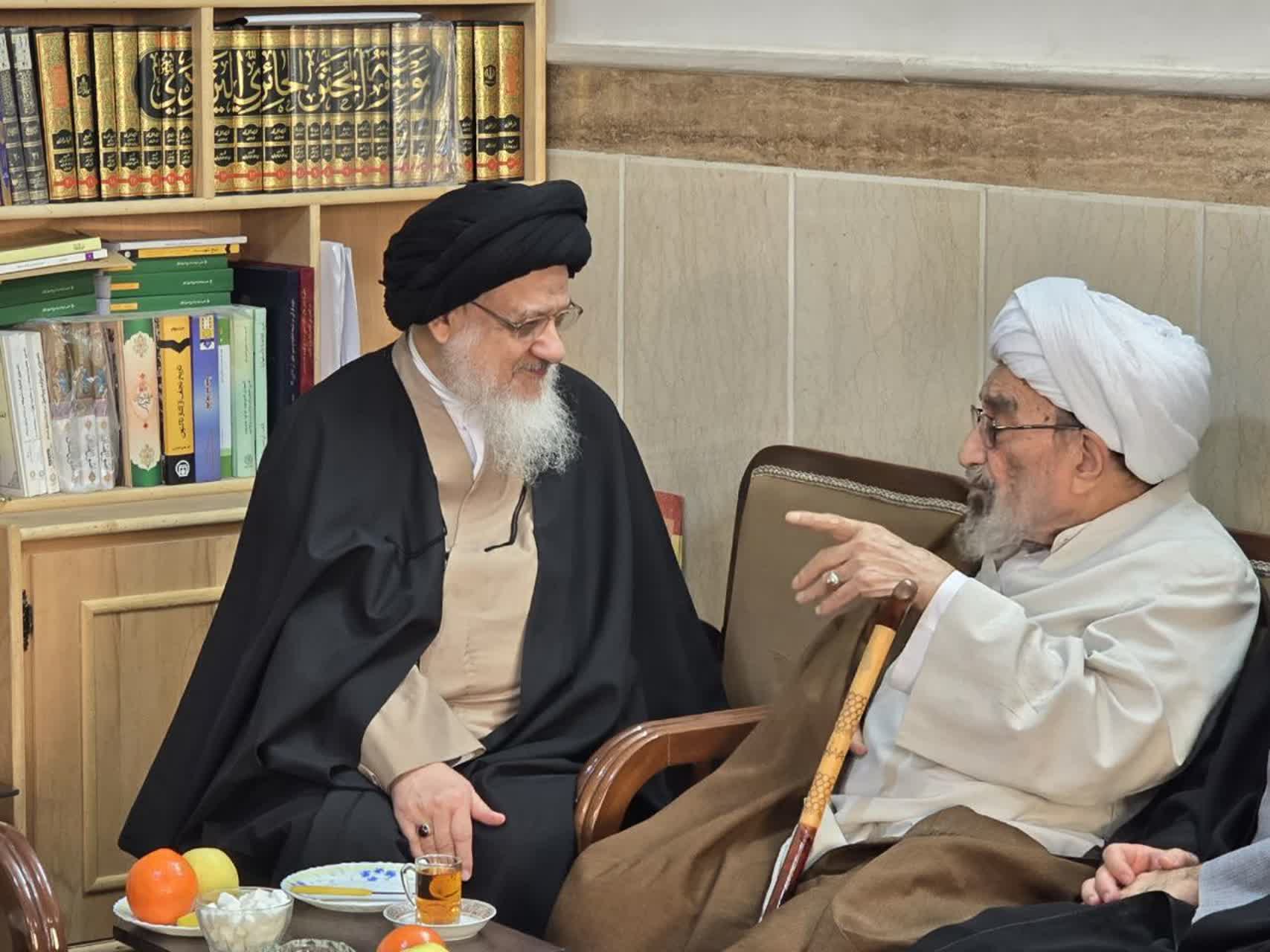 آية الله أشرفي الشاهرودي يلتقي بآية الله السيد علي الميلاني