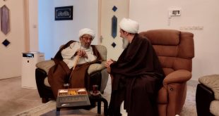 لقاء آية الله أشرفي الشاهرودي بحفيد الآخوند الخراساني في قم