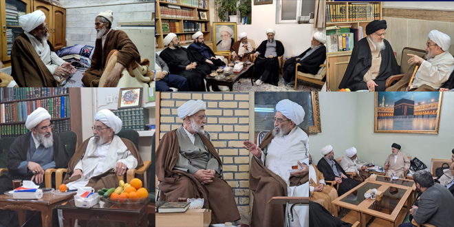 بالصور.. آية الله أشرفي الشاهرودي يزور عدداً من علماء وأساتذة الحوزة في قم